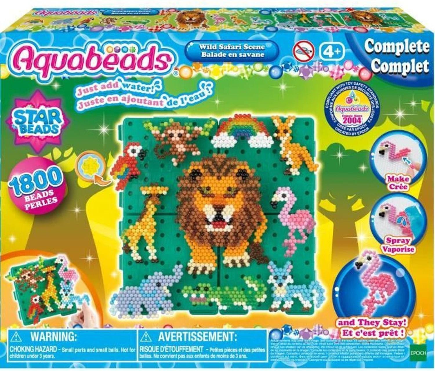 Aquabeads Iron-on bead set Savannah walk met 1000 kralen en 4 creatiebases