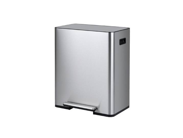 COSTWAY Mülleimer, Tretmülleimer 60L Mülltrennsystem 2 Fächer, Mülleimer Küche