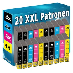 Druckfuxx, Druckerpatrone, 20x Tinte Patronen für Epson 603 XL Expression Home XP 4100 XP 4105 XP 3105