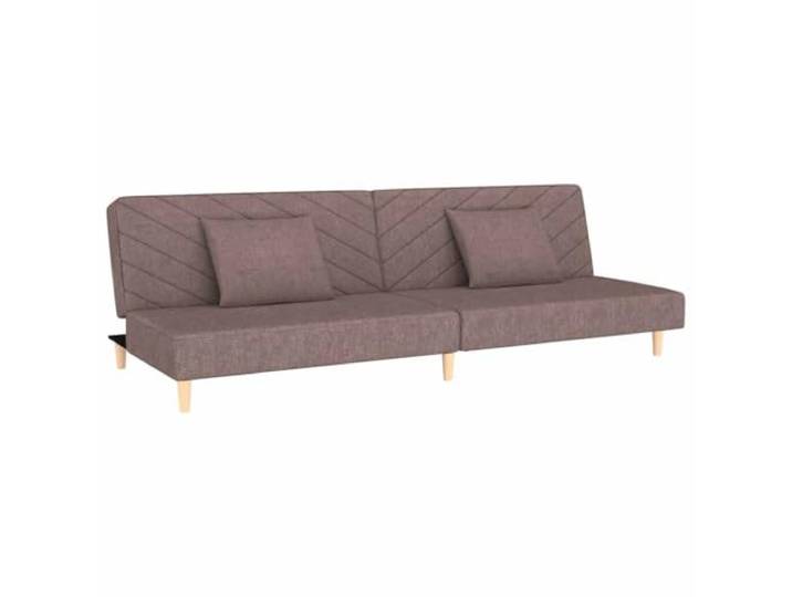 GHVBNMF Schlafsofa 2-Sitzer mit 2 Kissen Klappbar Taupe Flexibles Couchbett für Wohnzimmer und Gästezimmer mit getrennt verstellbarer Rückenlehne und weicher Polsterung.