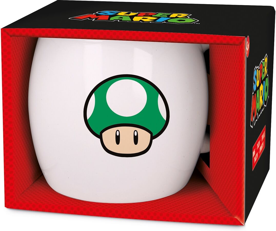 Stor Taza Seta Verde Super Mario . Blanco