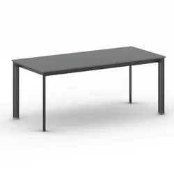 Konferenztisch PRIMO INVITATION 180x80 cm, schwarzes Metallgestell, Graphit