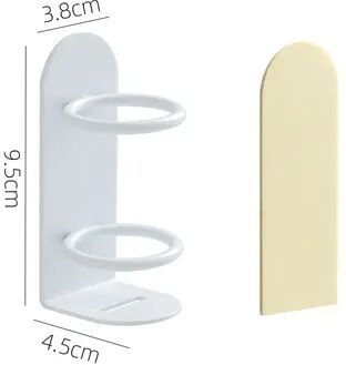 Combo Retail Shop Punch Free Traceless Wall Mounted Toothbrush Holder, Electric Razor Holder, Bathroom Storage Shelf Organizer 1pc white