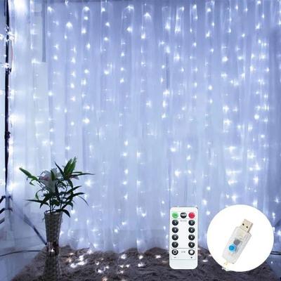 Uplift Picks Starfall LED Curtain Lights USB Fairy Lights With Remote white 3mx2m 205led