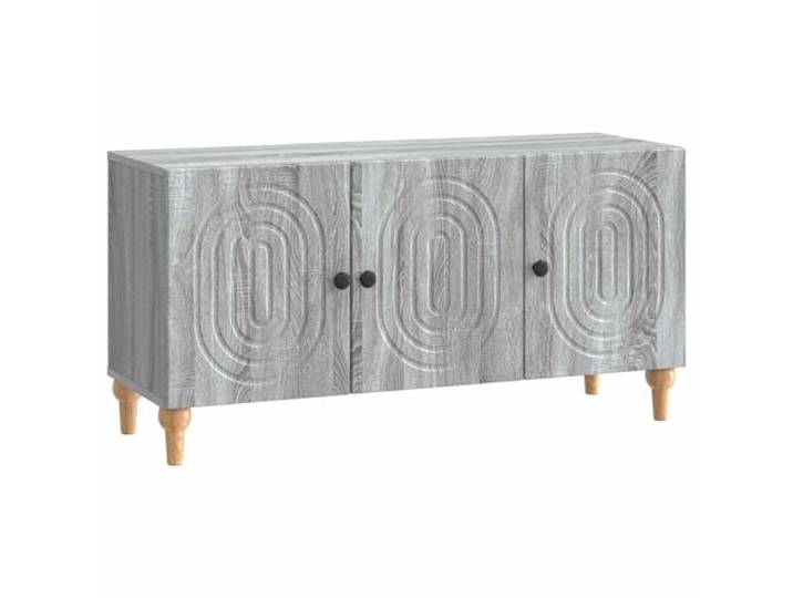 Kaorsrow TV-Schrank Lowboard Graues Sonoma 99x34,5x50 cm Holzwerkstoff Kompakte Medien-Kommode mit 3 Schwenktüren für Wohnzimmer und Schlafzimmer. Schafft Ordnung für Konsolen und Zubehör.