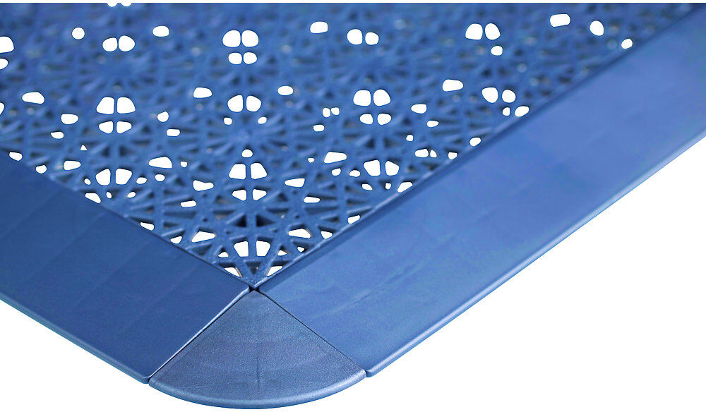 Kunststoff-Bodenfliese Yoga Easy Event, Belastbarkeit 220 t/m², LxB 300 x 55 mm, blau, Abschlussleisten, VE 10 Stk Miltex