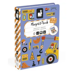 JANOD Magnetbuch Baustelle – Kreatives Lernspiel zur Förderung von Technikverständnis und Fantasie ab 3 Jahren