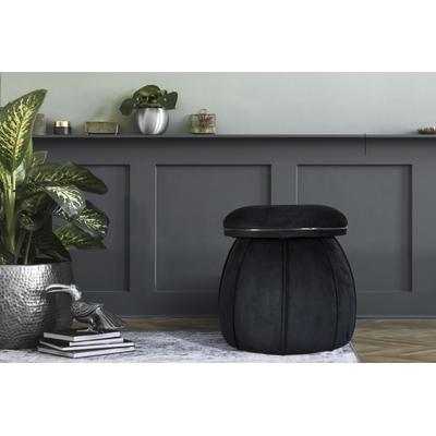 Sitzhocker KAYOOM "Hocker Corin,extravagante Form,stilvolle Farben,elegant gesteppter Fuß", schwarz (schwarz, graphit), B:51,5cm H:51,5cm T:51,5cm, Bezug: 50% Baumwolle 50% Acryl / Korpus: Pappelholz, Hocker, Sitzhocker, komfortabel, hochqualitativ,...