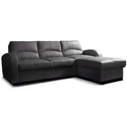 Ecksofa Milo Leder Schwarz