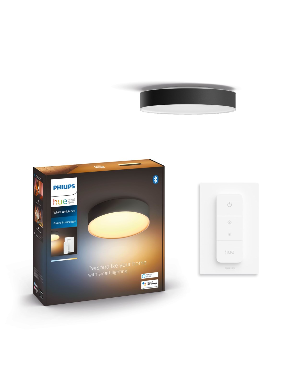 Philips Hue Enrave Small Ceiling Lamp - Black