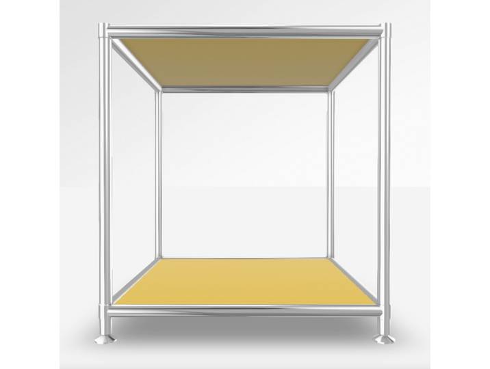 Couchtisch System4 Cubey 40.4x40.4 cm, Gelb/Verchromt, Quadratisch, Neu - Perfekt für Sofa und Lounge