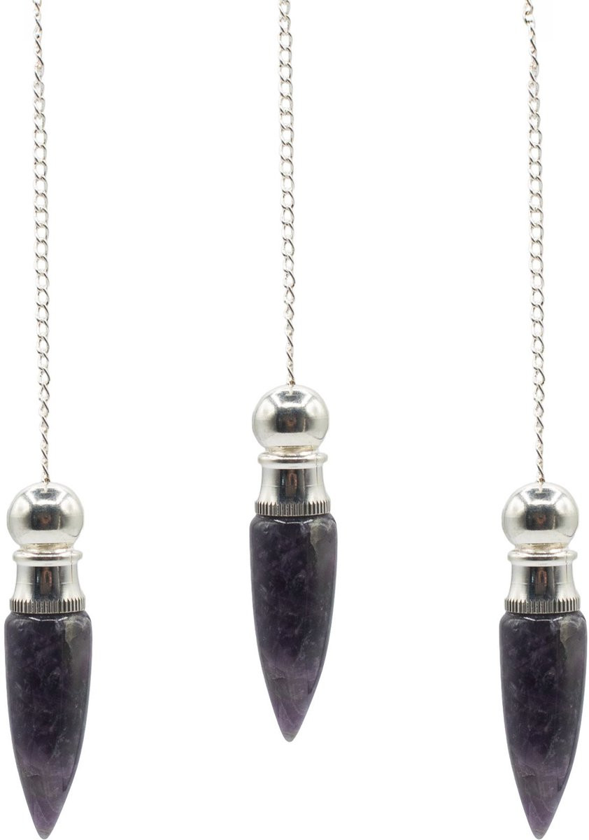 AW Gifts Secret Cavity Discovery of Truth Pendulum - Amethyst - Zilverkleurig