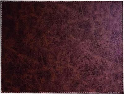 CounterArt 4 Pack Luxurious Vegan Faux Leather Placemats Look and Feel of Genuine Leather Infused with Copper Easily Wipes Clean (Cloves)