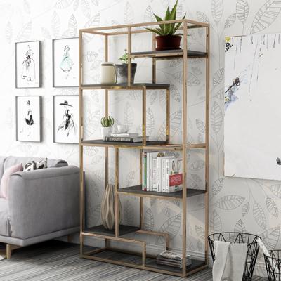 Silver Orchid Viby Contemporary 6-Shelf Metal Tiered Open Bookcase