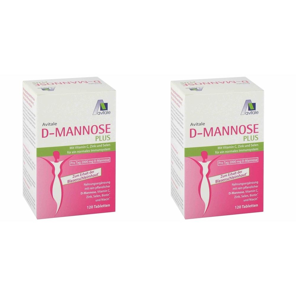 D-Mannose Plus 2000 mg Tabl.m.Vit.u.Mineralstof. 2x 2x120 St Tabletten