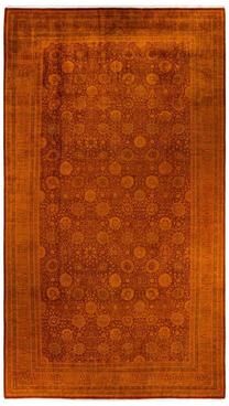 "Overton Handknotted Wool Vintage Inspired Contemporary Overdyed Yellow Area Rug - 17' 1"" x 9' 4"""