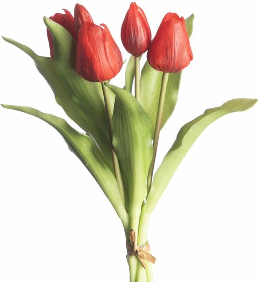 Real Touch Kunst Tulpen - Roze en Rood - Zijden en Latex Kunstbloemen - 31 cm