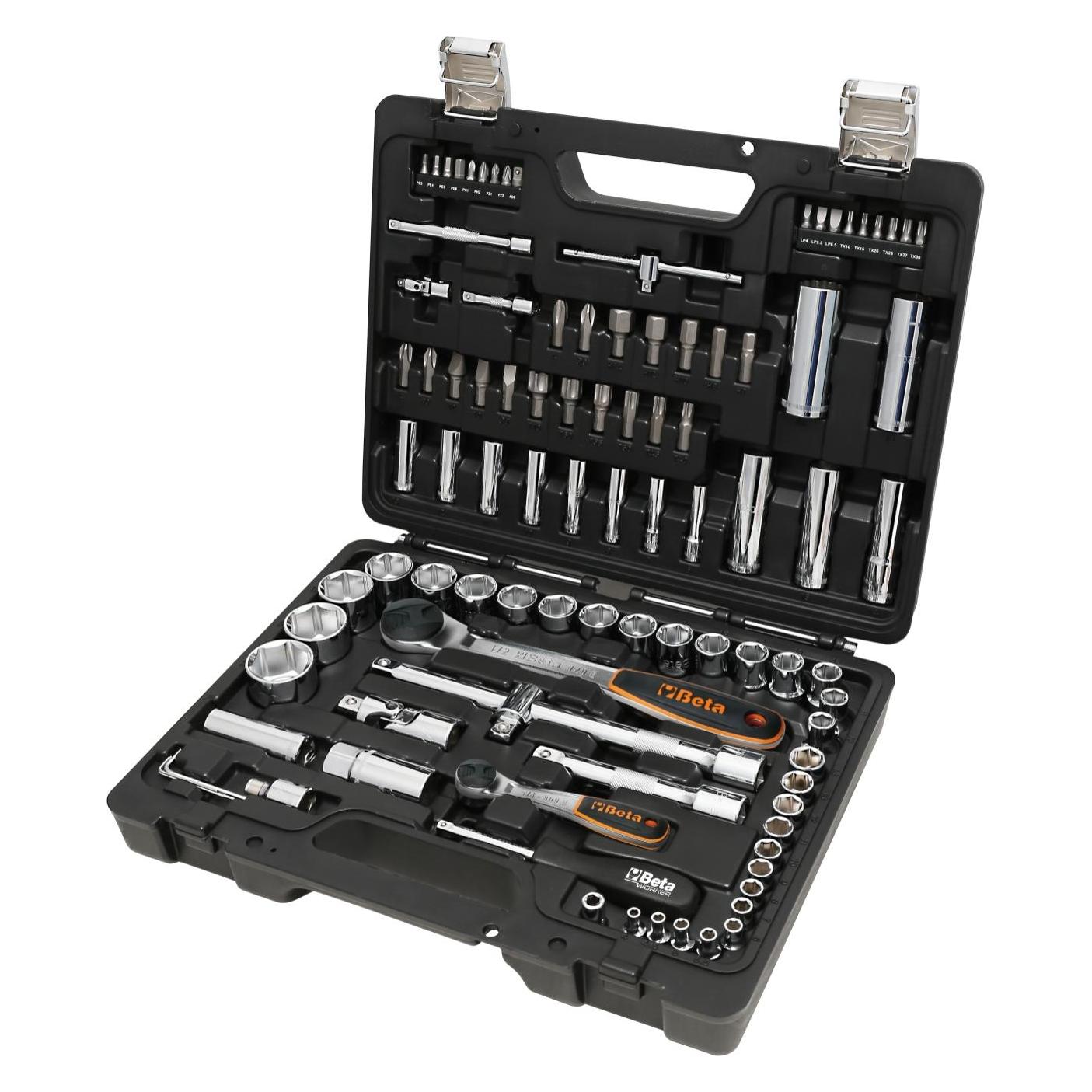 BETA 903E/C98 Werkzeugkasten, Werkzeugkoffer (98-teiliges Werkstatt Tool-Set, 45 Sechskant-Steckschl (BE903E-C98)