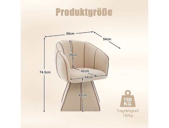 Fauteuil pivotant - ZEVKOR - Modèle chenille - Dossier haut - Accoudoirs - Camel