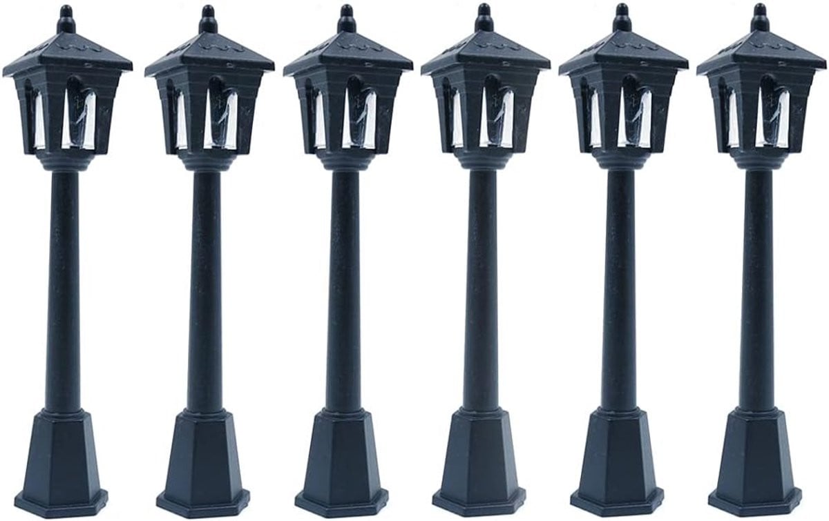 SnelShoppen Set van 6 Mini Straatlampen voor Poppenhuis en Micro Landschap Decoratie