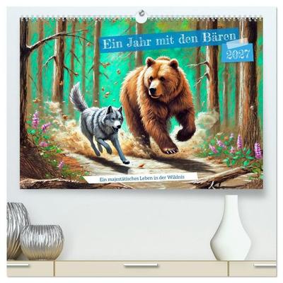 Ein Jahr mit den Bären - Ein majestätisches Leben in der Wildnis (hochwertiger Premium Wandkalender 2027 DIN A2 quer), Kunstdruck in Hochglanz