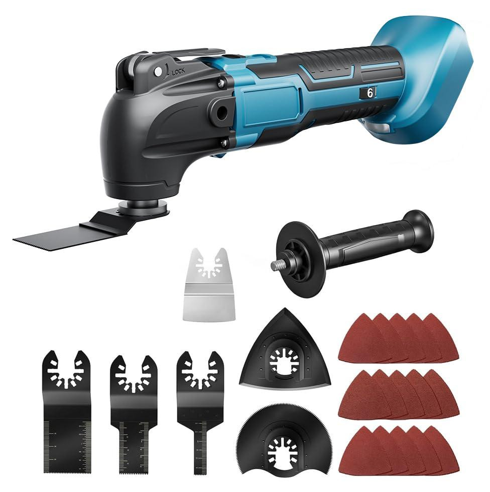 Dripio Oscillerend multifunctioneel gereedschap 18V met 6 snelheden en 23 accessoires