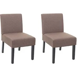2er-Set Esszimmerstuhl MCW-F61, Stuhl Lounge-Stuhl, Stoff/Textil ~ braun