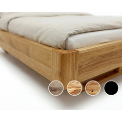 BlackWood »Dolce Vita III« Wildeiche Massivholzbett 180x220 cm / Wildeiche stone / ohne Kissen