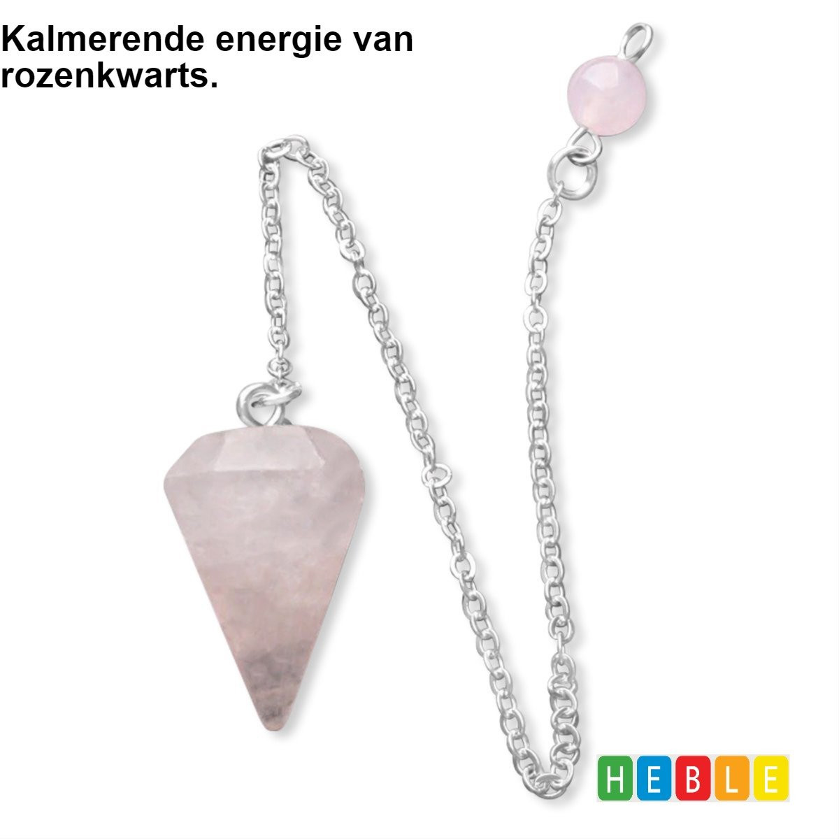 Heble® Rozenkwarts Pendel Facet Edelsteen voor Spiritueel Gebruik