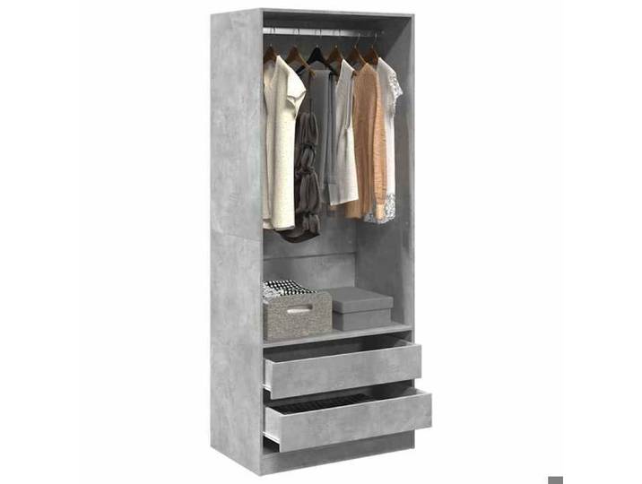 SALE 2026  Garde-robe Gris - Garde-robe gris béton 80x50x200cm - bois d'ingénierie PRO291507531