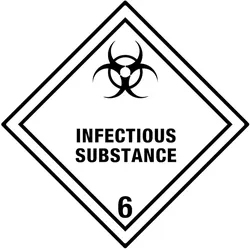 Gefahrzettel Kl. 6.2 Infectious Substance, 100x100mm