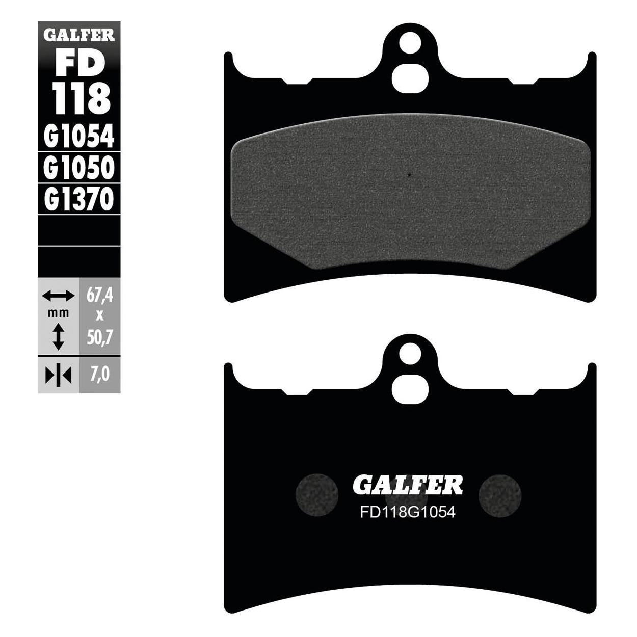 Galfer Bike Galfer Bremsbelag FD118 Organisch vorn FD118-G1054 KBA FD118-G1054 8400160001183 (Organisch (Resin)) (FD118-G1054)