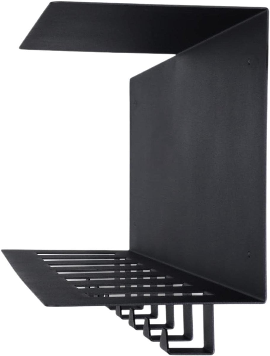 Moderne Wandkapstok met Hoedenplank in Zwart - Industriële Look - Breedte: 70 cm