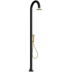 Sined Luna Alu d Schwarz Gold Aluminium Doppelduschaufsatz Duschkopf Und Handbrause Schwarzgold