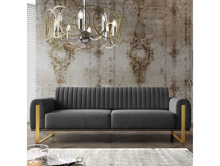 Dreisitziges Sofa Parissa, grauer Samt