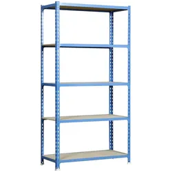 PROREGAL Schwerlastregal BIG MULI | HxBxT 200x100x50cm | Fachlast 150kg | Blau | Lagerregal Werkstattregal | Standregal Lagerregal