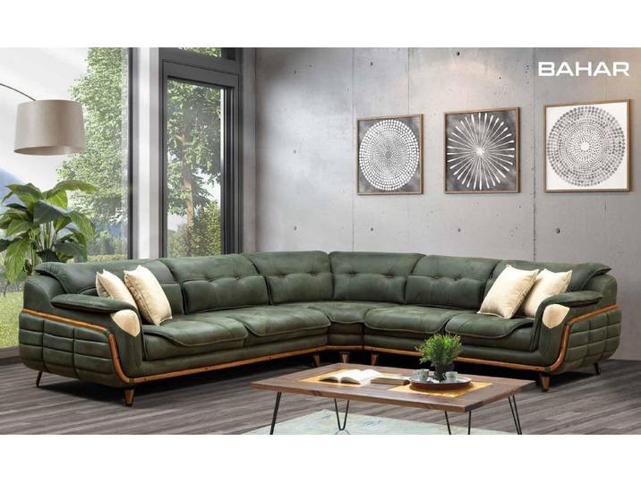 JVmoebel Ecksofa Luxuriöses grünes Designer Ecksofa mit hochwertiger Polsterung, Made in Europa