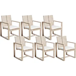 GARTENSTUHL 6er Set Heller Holzfarbton Azzanello