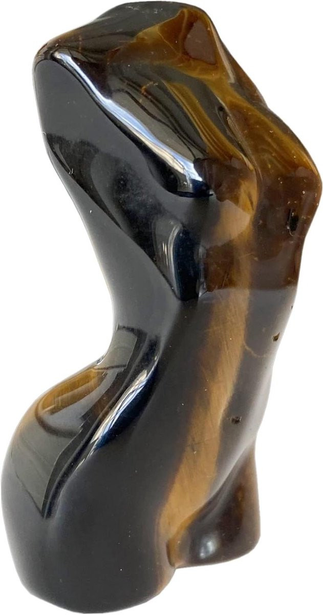 Kristal Vrouwenfiguur van Natuurlijk Tijgeroog - Bruin - 50 mm