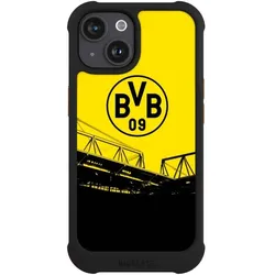 Nivocase Hülle für Apple iPhone 15 Stossfeste Handyhülle NIVOmax Case Schwarz BVB Borussia Dortmund (Apple iPhone 15), Smartphone Hülle, Schwarz