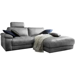 ECKSOFA MOTORISCHER RELAXFUNKTION LOLA Grau Webstoff Relaxfunktion
