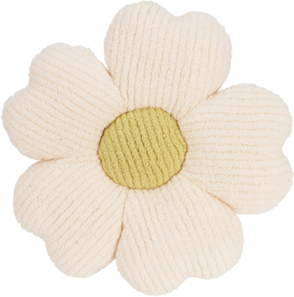 Home & Styling Sierkussen Bloem in ribfluweel - Wit - Ø38 cm