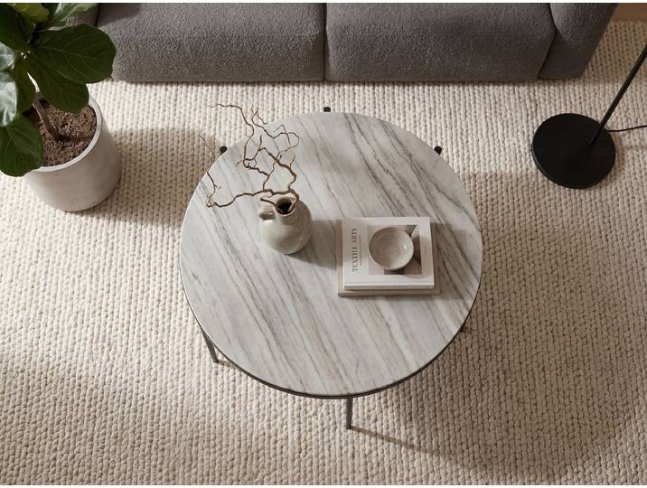Table basse Jiseung Ø 70cm Blanc
