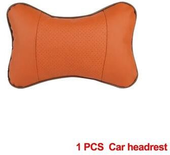 Inspired Living PU Leather Car Neck Pillow Headrest Cushion For Comfortable Neck Support brown