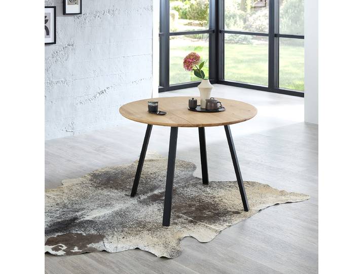 Table avec plateau massif DOCBY Ø 110cm Marron