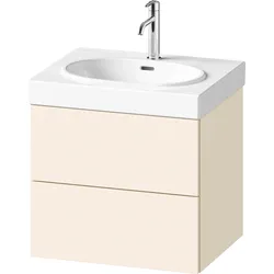 Duravit Balcoon Waschtischunterbau, wandhängend, 2 Schubkästen, 584x509x471mm, BA47220JDID0000, Farbe: Elfenbein Strukturiert Matt / Elfenbein Matt