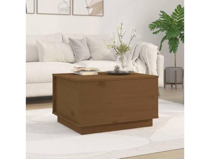 HEFZGDB Massiver Kiefernholz Couchtisch mit Hebeplatte und Stauraum 60x50x35 cm Honigbraun - Stabiler Wohnzimmertisch mit verstecktem Fach und rustikaler Optik für Sofa und Essbereich