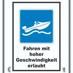 HB-Druck Fahren mit hoher Geschwindigkeit erlaubt Symbol Text A1 (594x841mm)