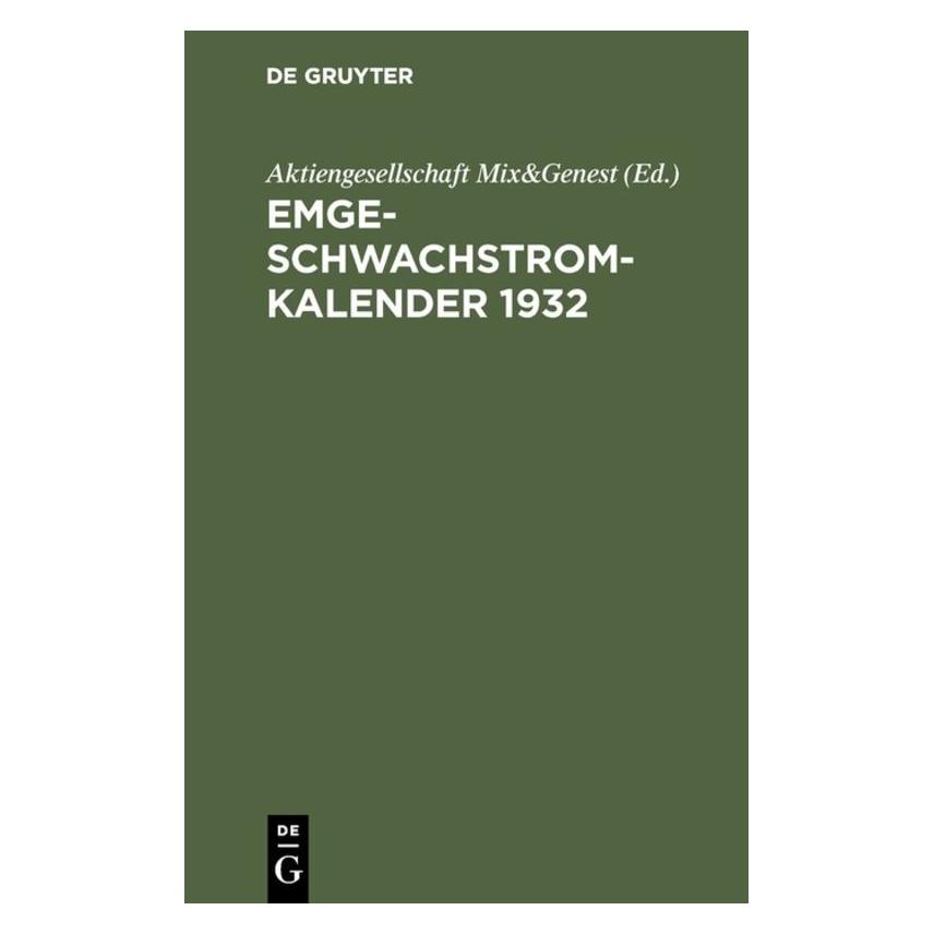 De Gruyter Emge-Schwachstrom-Kalender 1932 (67828529)