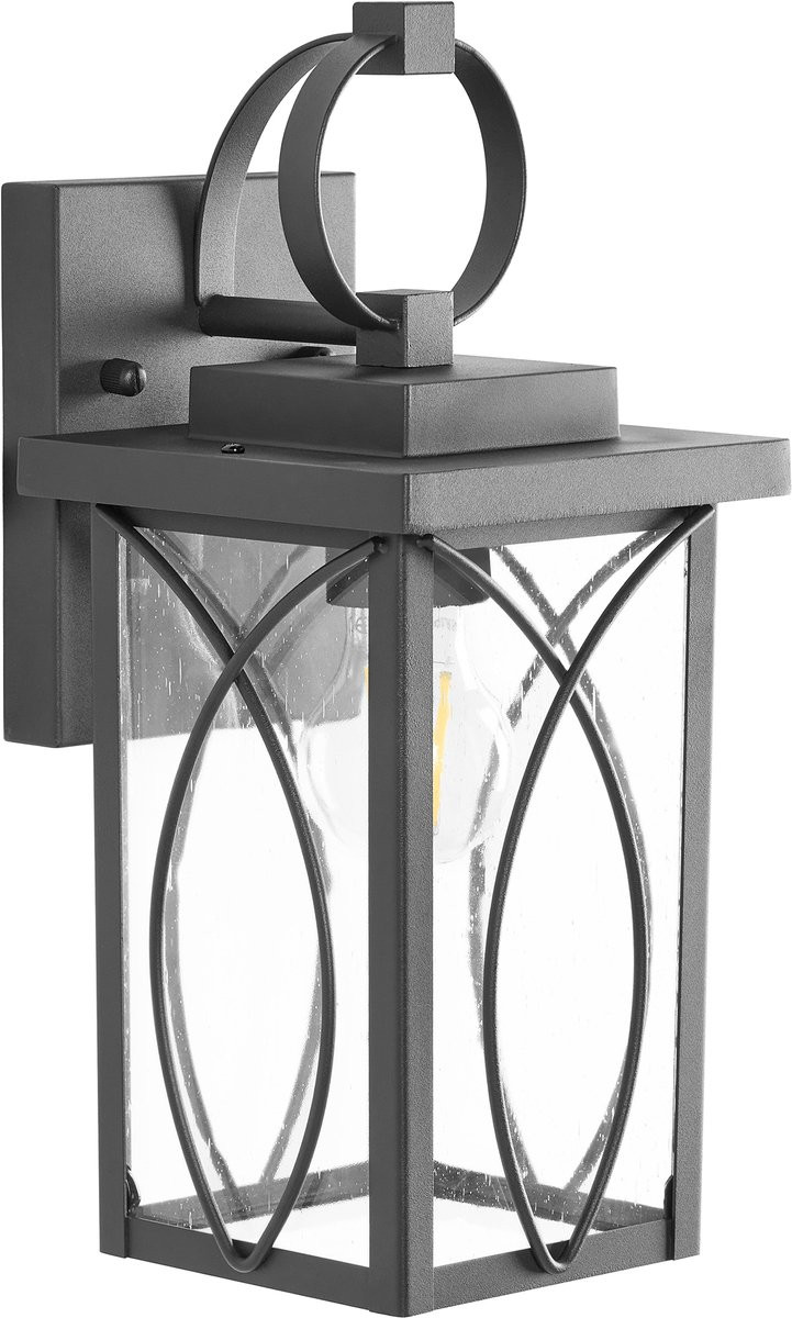 Beliani BUZAU Buiten wandlamp - Zwart - Aluminium en Glas